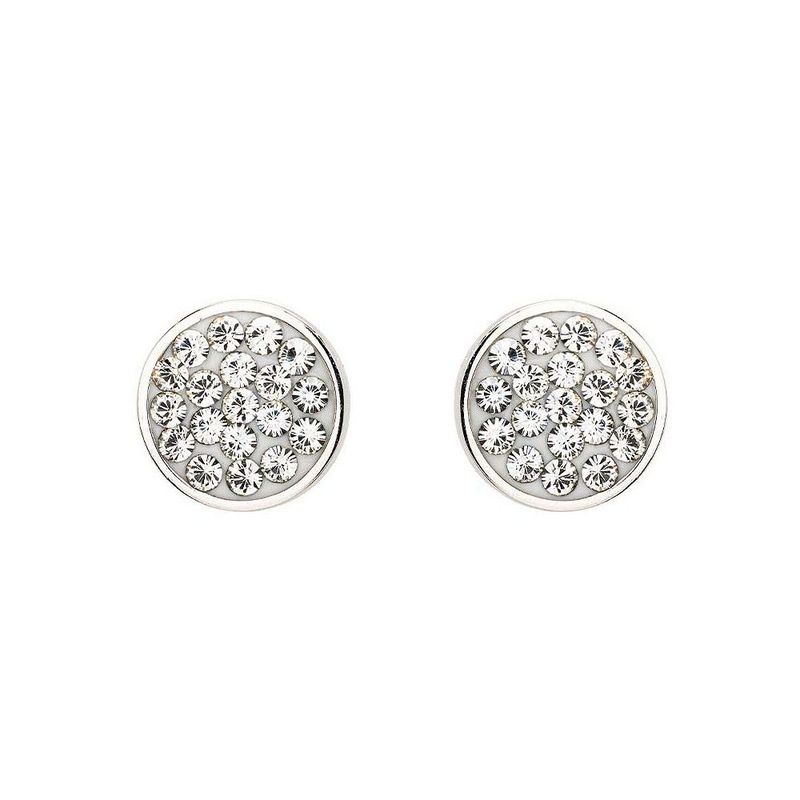 Sterling Silver White Crystal Earrings