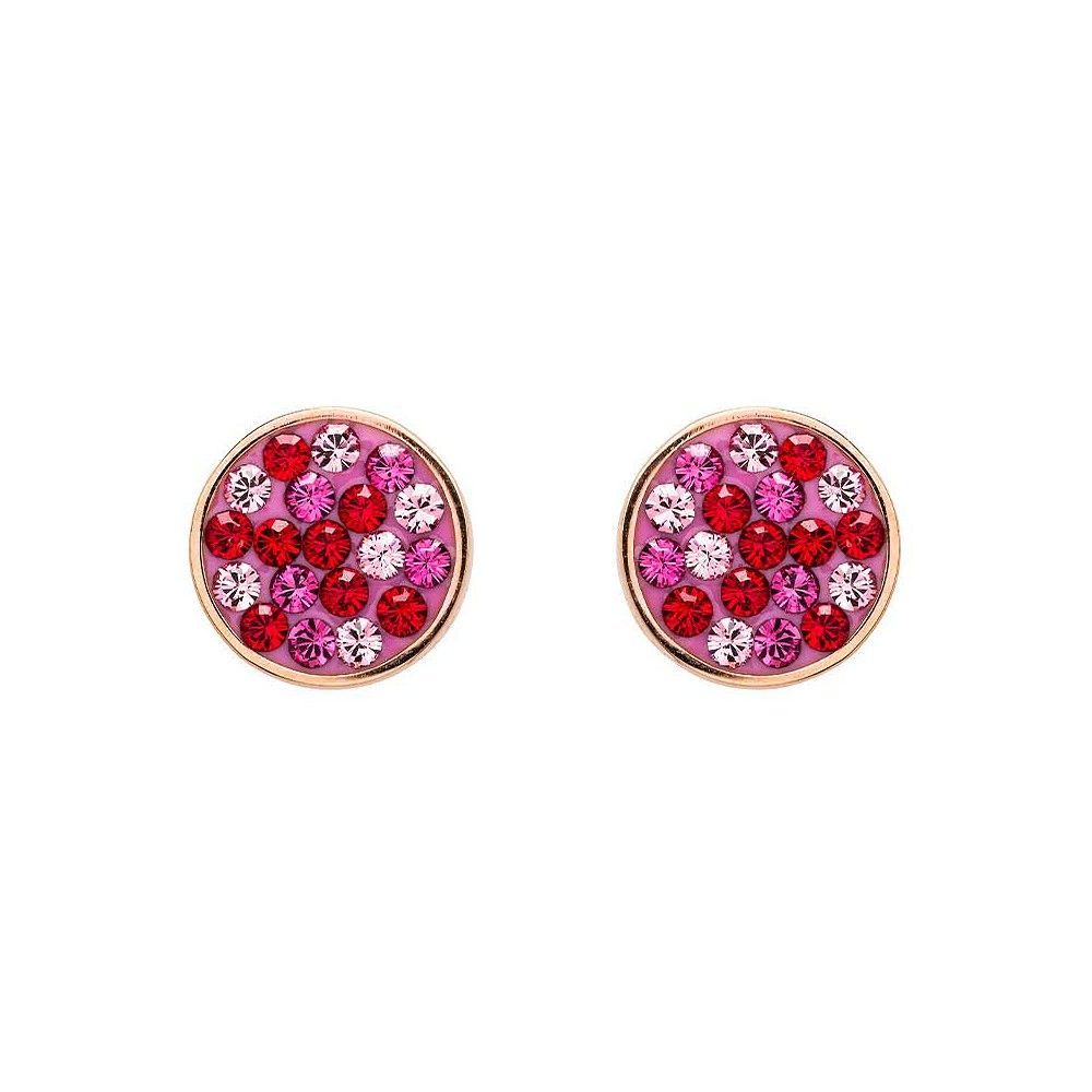 Sterling Silver Pink And Rose Crystal Earrings