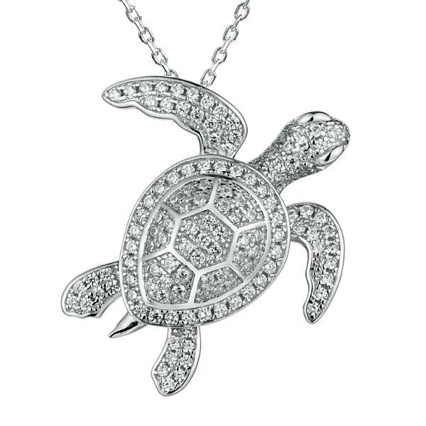 Cubic Zirconia Turtle Necklace