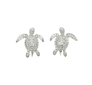 Cubic Zirconia Turtle Earrings