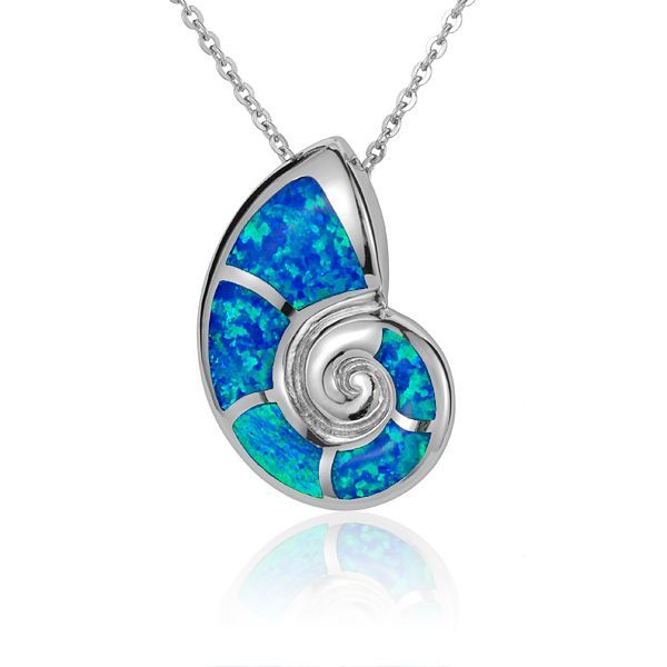 Opal Nautilus Shell Necklace