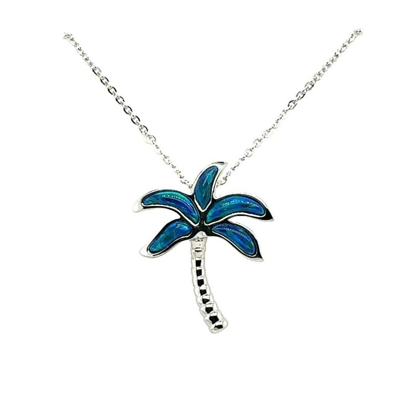 Opal Palm Tree Necklace