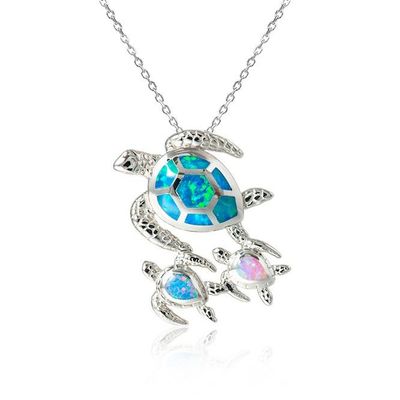 Opal 3-Turtle Necklace