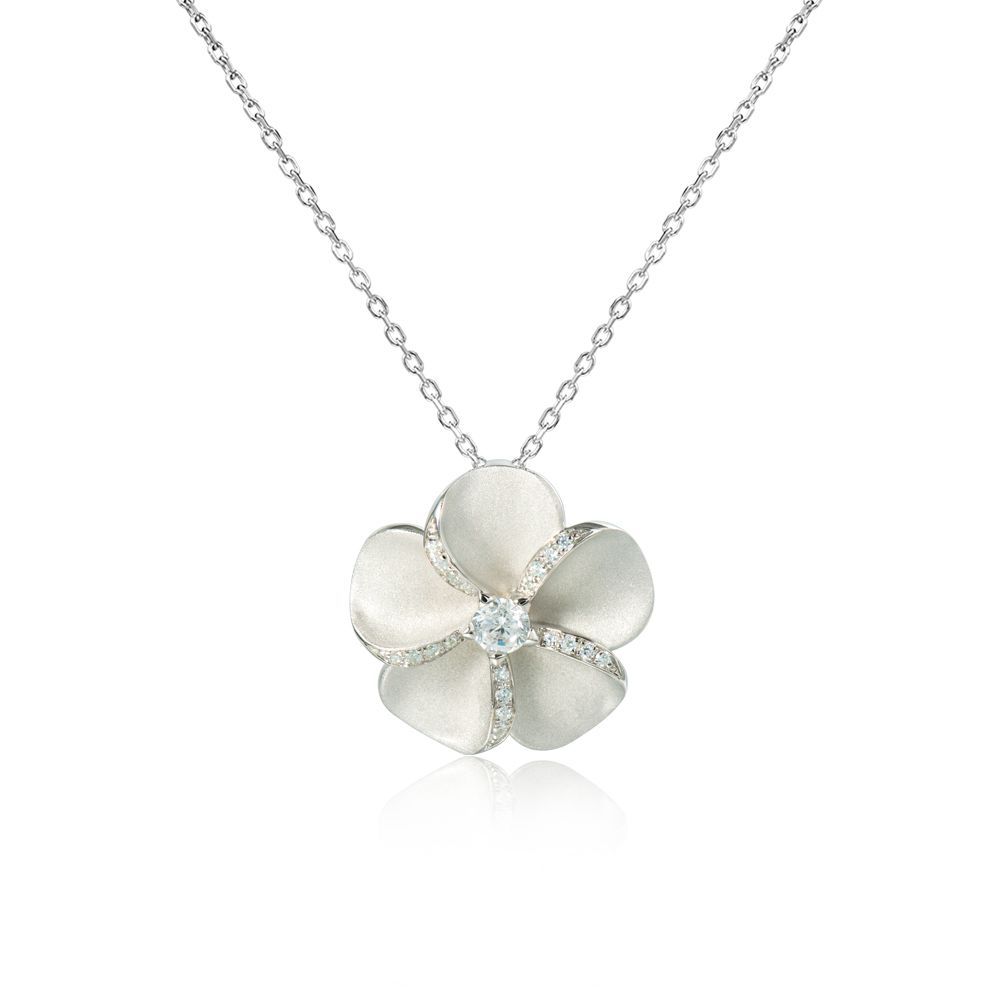 Sterling Silver Plumeria Necklace