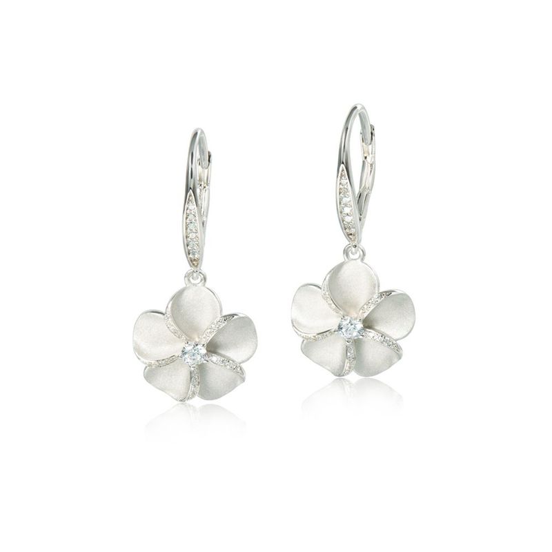 Sterling Silver Plumeria Earrings