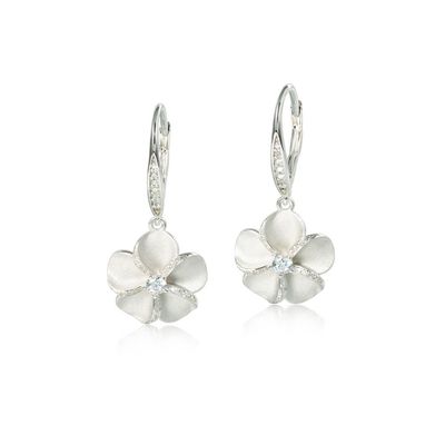 Sterling Silver Plumeria Earrings