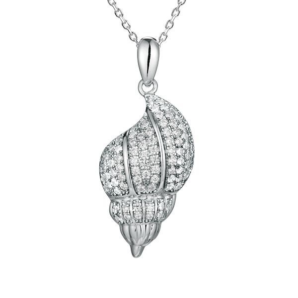 Cubic Zirconia Cone Shell Necklace