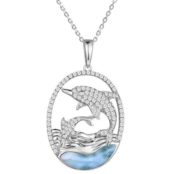 Larimar Dolphin Necklace