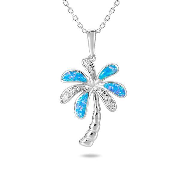 Opal Palm Tree Necklace