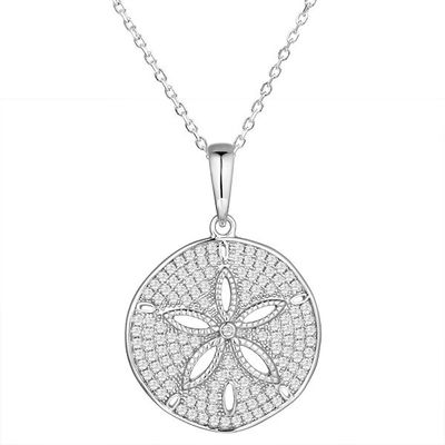 Cubic Zirconia Sand Dollar Necklace
