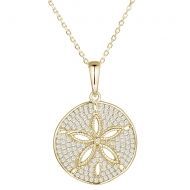 Cubic Zirconia Sand Dollar Necklace