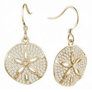 Cubic Zirconia Sand Dollar Earrings