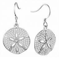 Cubic Zirconia Sand Dollar Earrings
