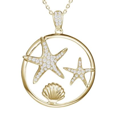 Starfish And Shell Pendant