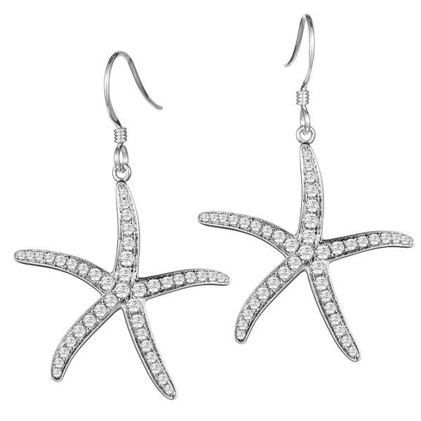 CZ Starfish Earrings