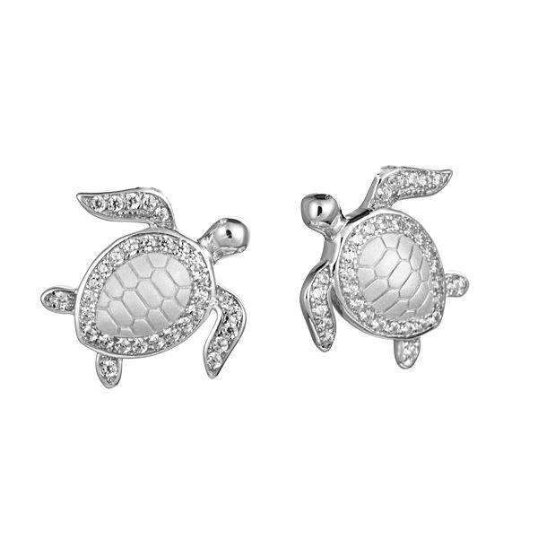 CZ Turtle Earrings