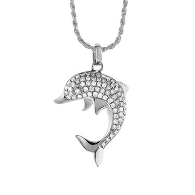 Cubic Zirconia Dolphin Necklace