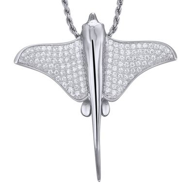 Cubic Zirconia Manta Ray Necklace
