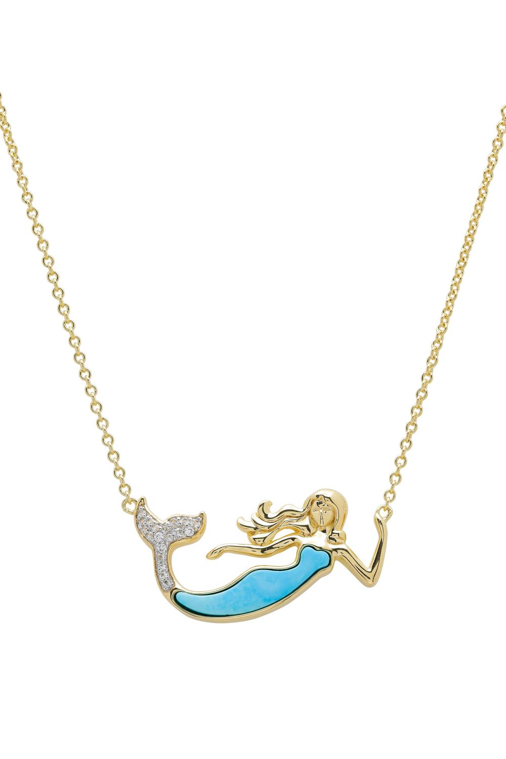 14kt Gold Vermeil Turquoise Mermaid Necklace