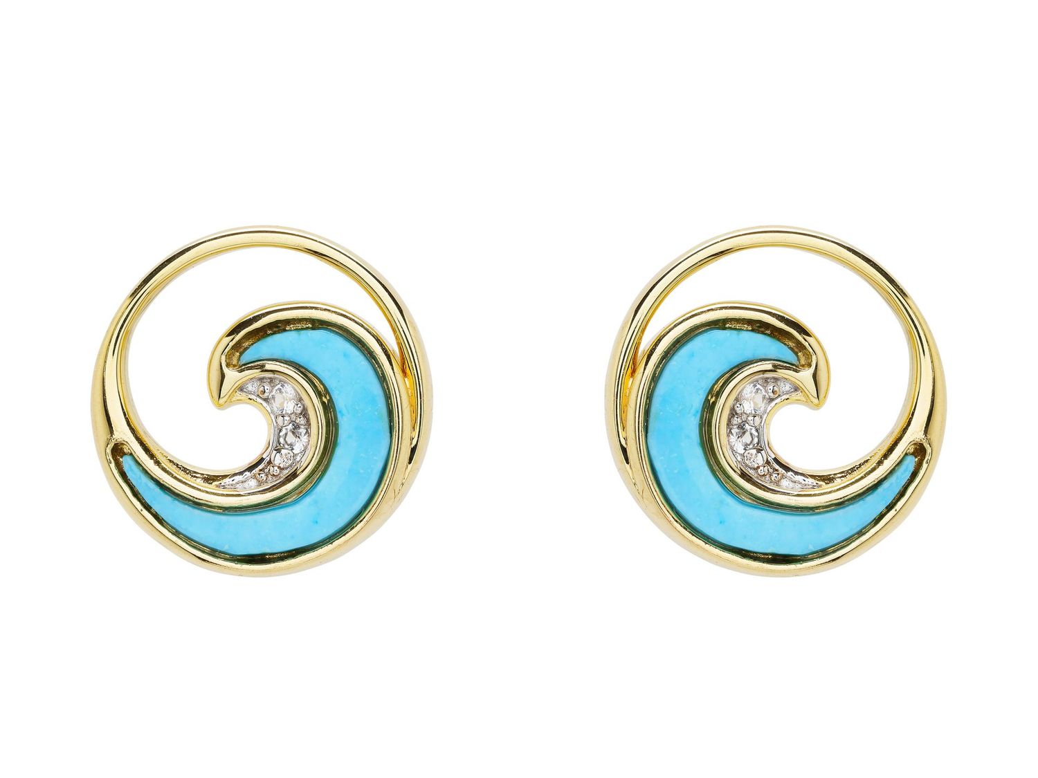 14kt Vermeil Wave Earrings