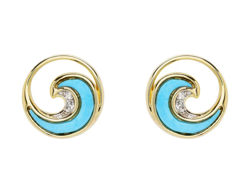 14kt Vermeil Wave Earrings