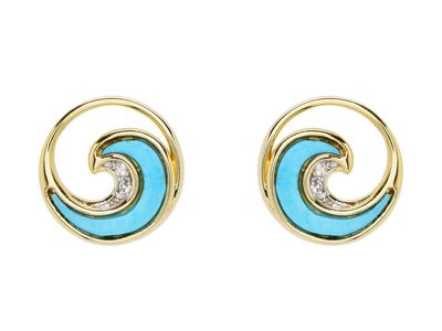14kt Vermeil Wave Earrings