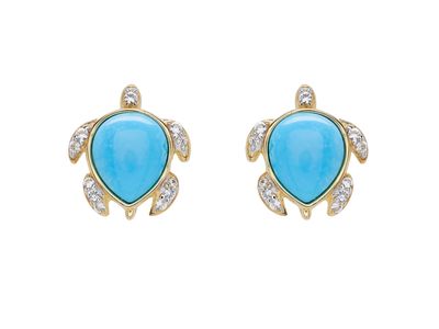 14kt Gold Vermeil Turquoise Turtle Earrings