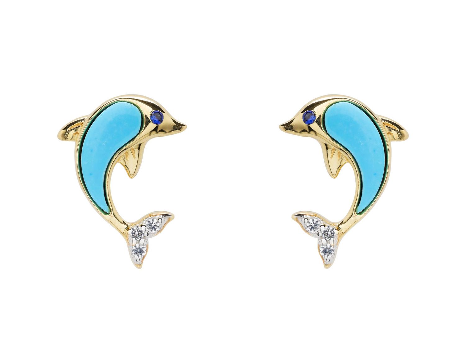 14kt Gold Vermeil Dolphin Earrings