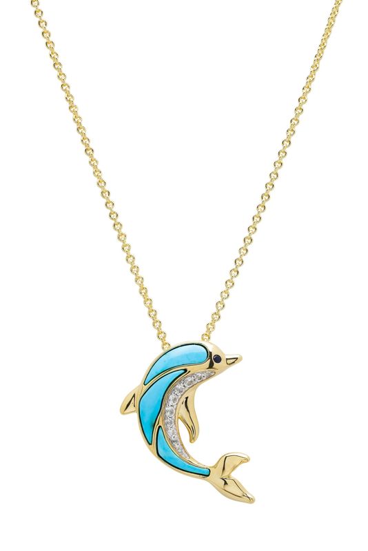 14kt Gold Vermeil Dolphin Necklace