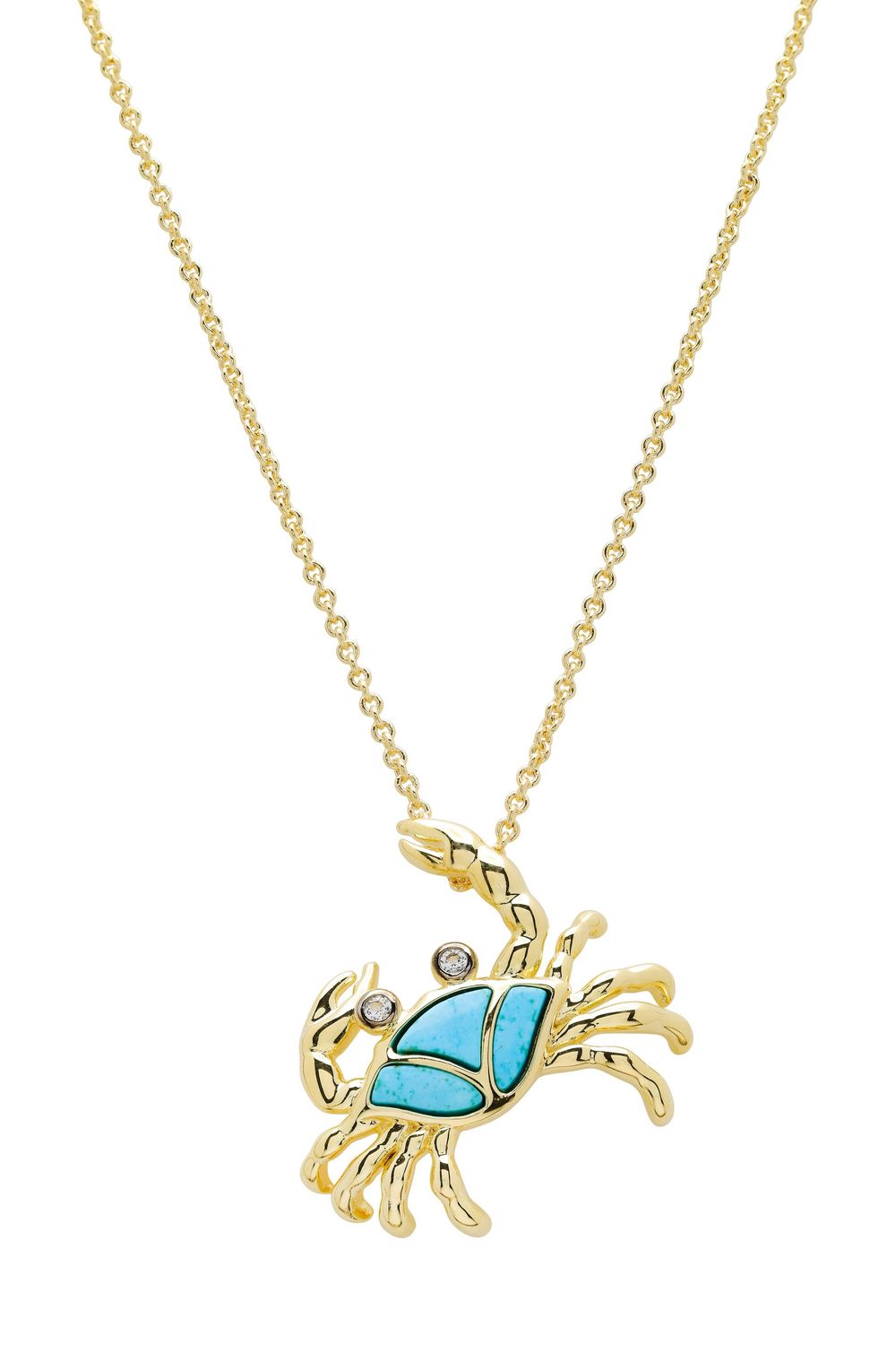 14kt Gold Vermeil Crab Necklace