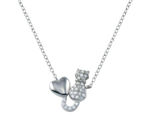 Cat Heart Necklace