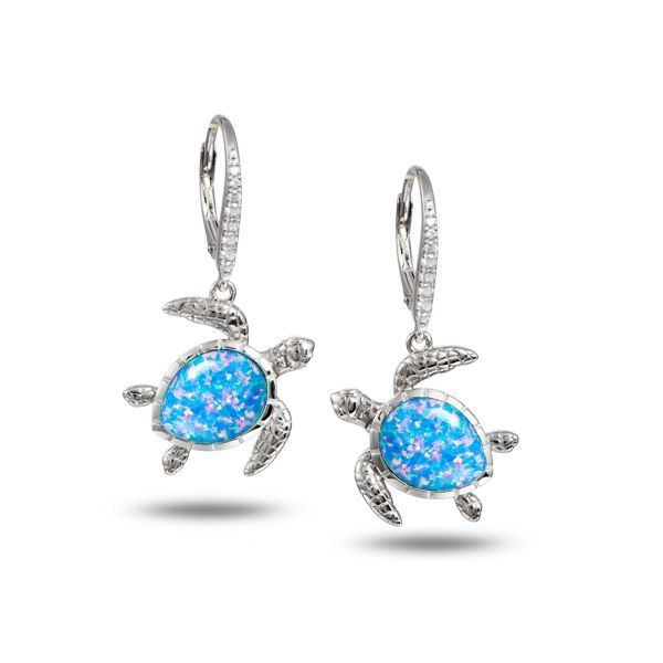Opal Turtle Earrings