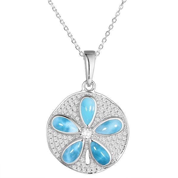 Larimar Sand Dollar Necklace