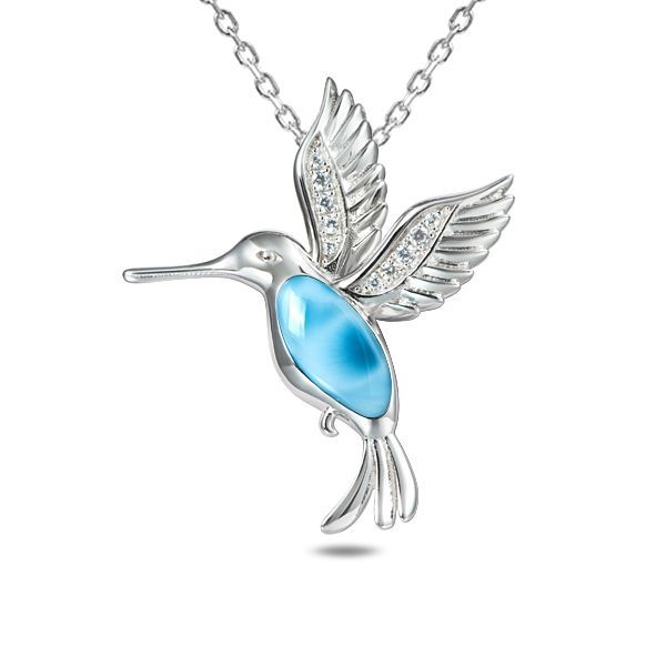 Larimar Hummingbird Necklace
