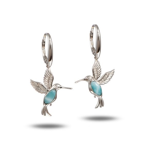 Larimar Hummingbird Earrings