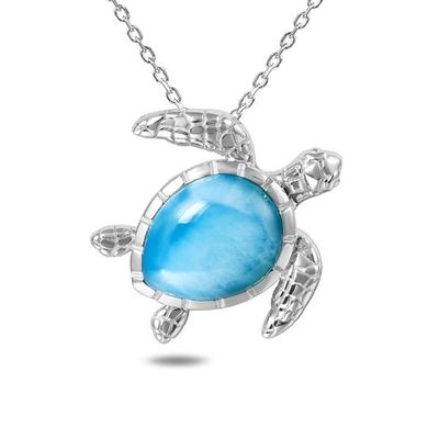 Larimar Turtle Necklace