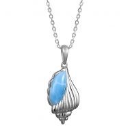 Larimar Conch Shell Necklace