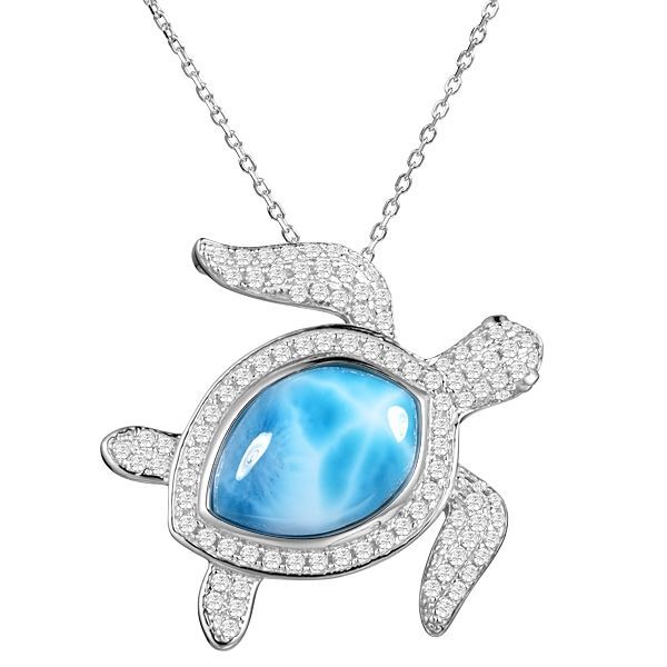 Larimar Turtle Necklace