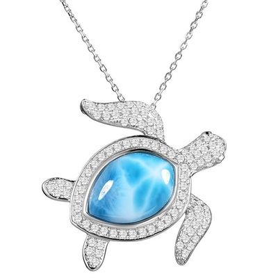 Larimar Turtle Necklace