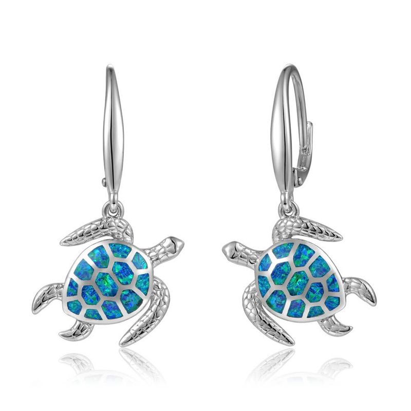 Opal Turtle Earrings