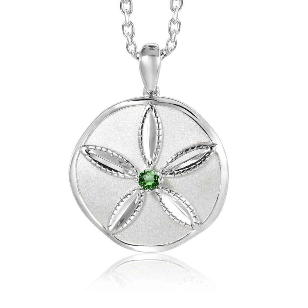 Tsavorite Sand Dollar Necklace
