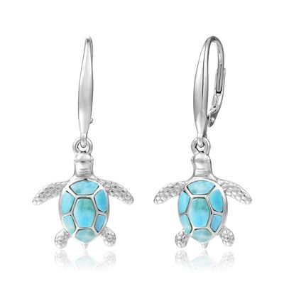Larimar Turtle Earrings