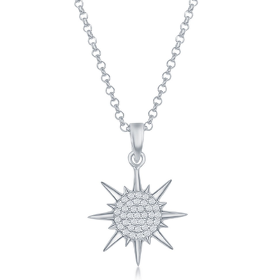 Cubic Zirconia Sunburst Pendant