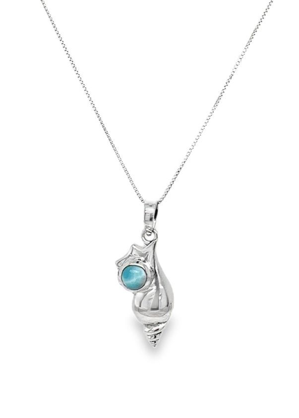 Larimar Shell Pendant
