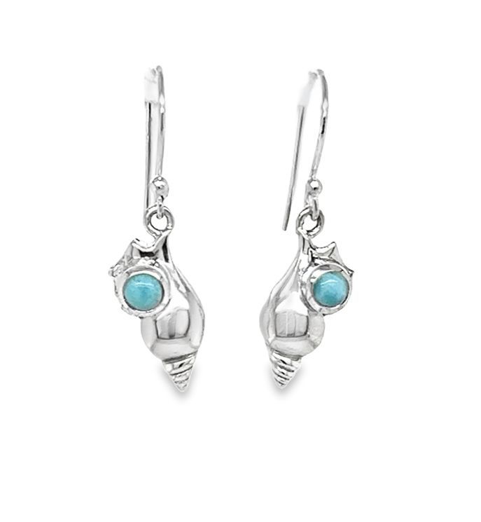Larimar Shell Earrings