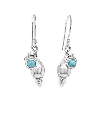 Larimar Shell Earrings