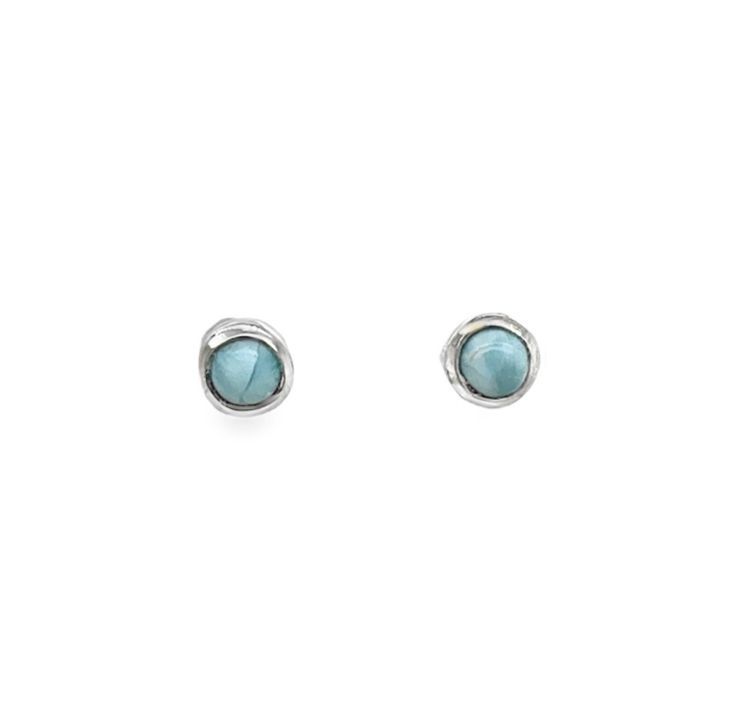 Larimar Circle Post Earrings