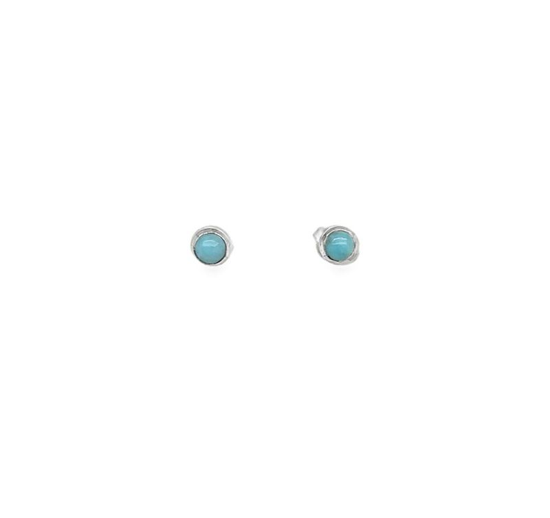 Larimar Circle Post Earrings