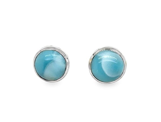 Larimar Circle Post Earrings