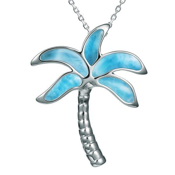 Larimar Palm Tree Necklace